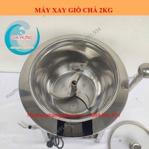 Máy Xay Giò Chả 2Kg Cối Inox 304 Dao Rút Thả