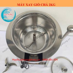Máy Xay Giò Chả 2Kg Cối Inox 304 Dao Rút Thả