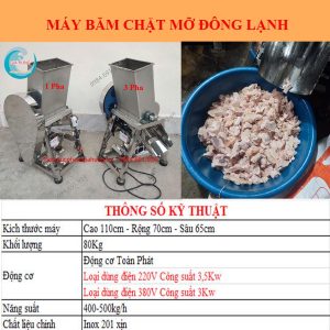 Thông số Máy chặt mỡ đông lạnh
