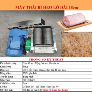 Thông Số Máy Thái Da Heo Lô Inox 18cm Dùng Điện