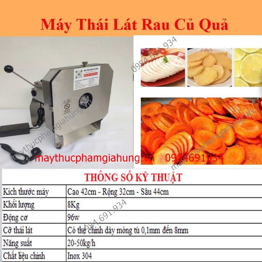 Thông số Máy Thái Lát Rau Củ Quả Yc250